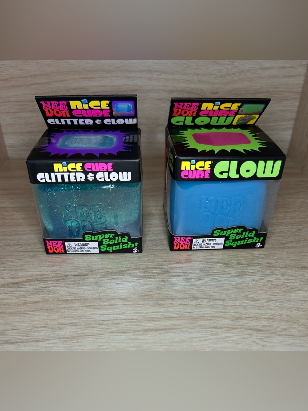 NEEDOH Glow Cube Bundle - BLUE Glitter and Glow & Glow Cube